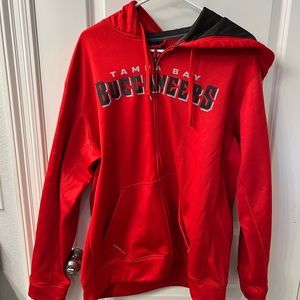 Used Tampa Bay Buccaneers Nike Red full zip hoodie Large